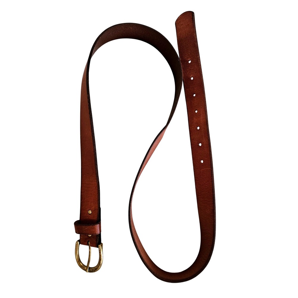 Target Cognac Brown Genuine Leather Belt Gold Buckle 1X F16963856
